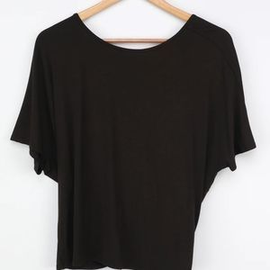 Lulus Black Open Twist Back Shirt - NWT